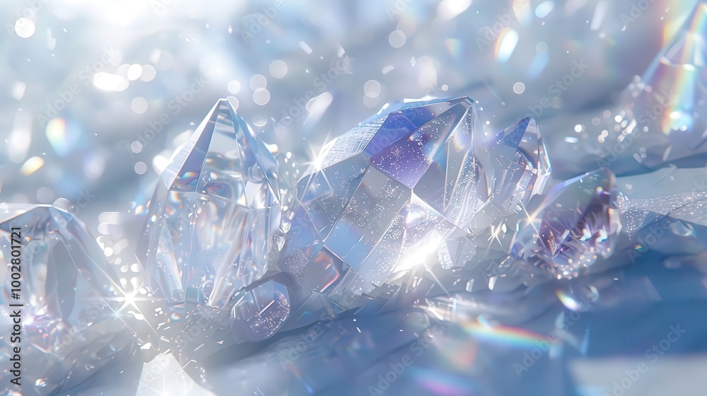 A stunning arrangement of sparkling crystals reflecting light, showcasing their intricate facets and brilliance. A stunning arrangement of sparkling crystals reflecting light, showcasing their intricate facets and brilliance.