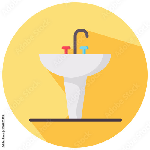 bathroom vanities round flat vector icon