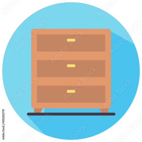 drawers round flat vector icon