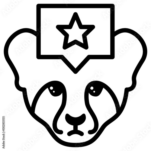 Baby Cheetah Favorite Icon. Simple Animal Head Vector Illustration.