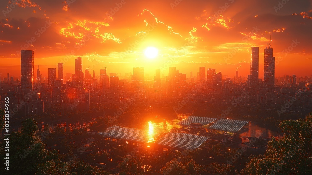 Futuristic Solar Energy Technology Powering a Modern City Grid for Sustainable Living Futuristic Solar Energy Technology Powering a Modern City Grid for Sustainable Living