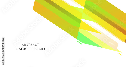 Dynamic abstract background featuring intersecting shapes in vibrant hues of yellow and green, creating a modern visual effect