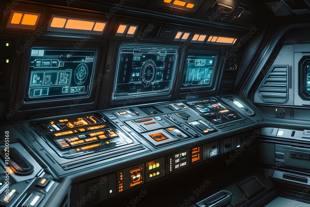 Futuristic Spaceship Cockpit Interior Futuristic Spaceship Cockpit Interior