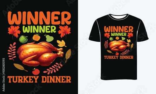 winner turkey dinner t shirt graphic design vector illustration - Print, Poster .  photo