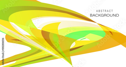 Dynamic abstract background featuring intersecting shapes in vibrant hues of yellow and green, creating a modern visual effect