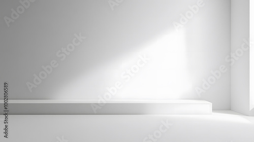 empty white shelf