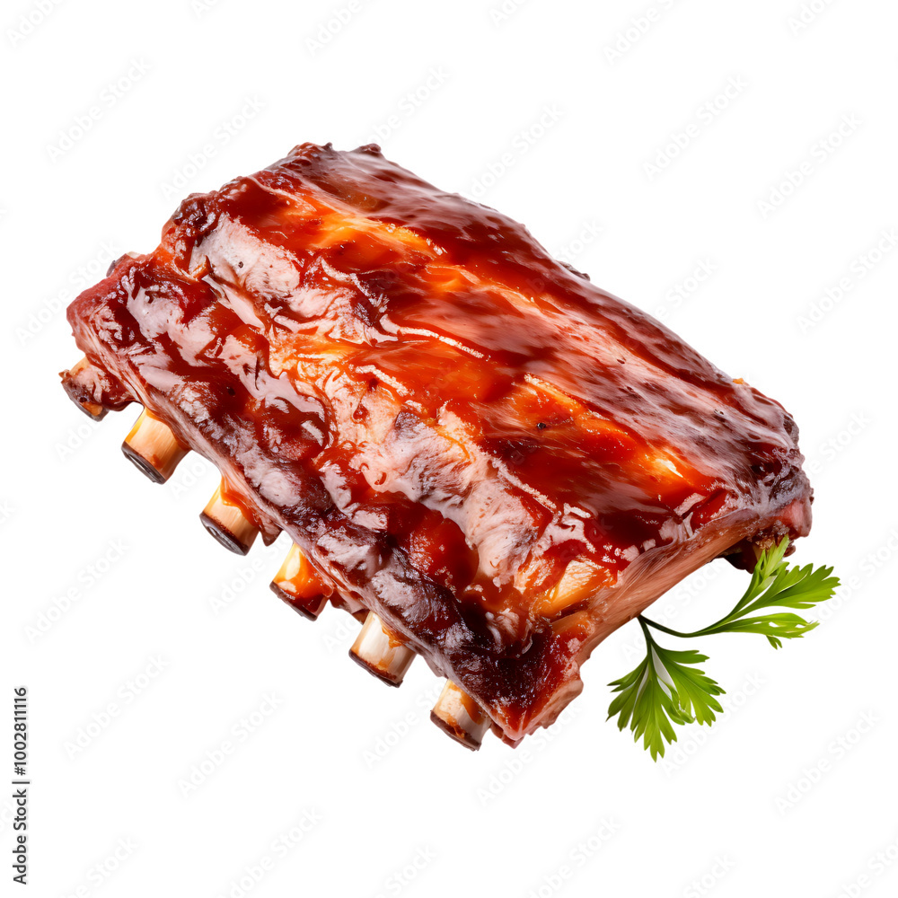 Tasty BBQ meat isolated on transparent background