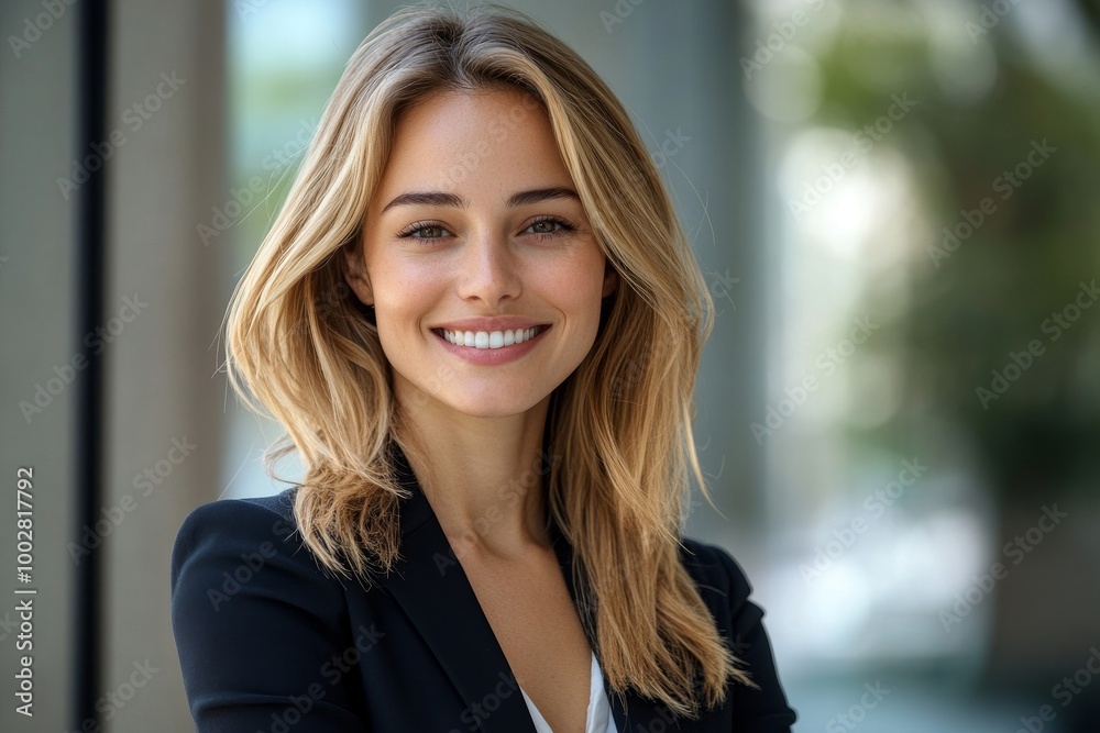Smiling business woman portrait outdoor, Generative AI Smiling business woman portrait outdoor, Generative AI