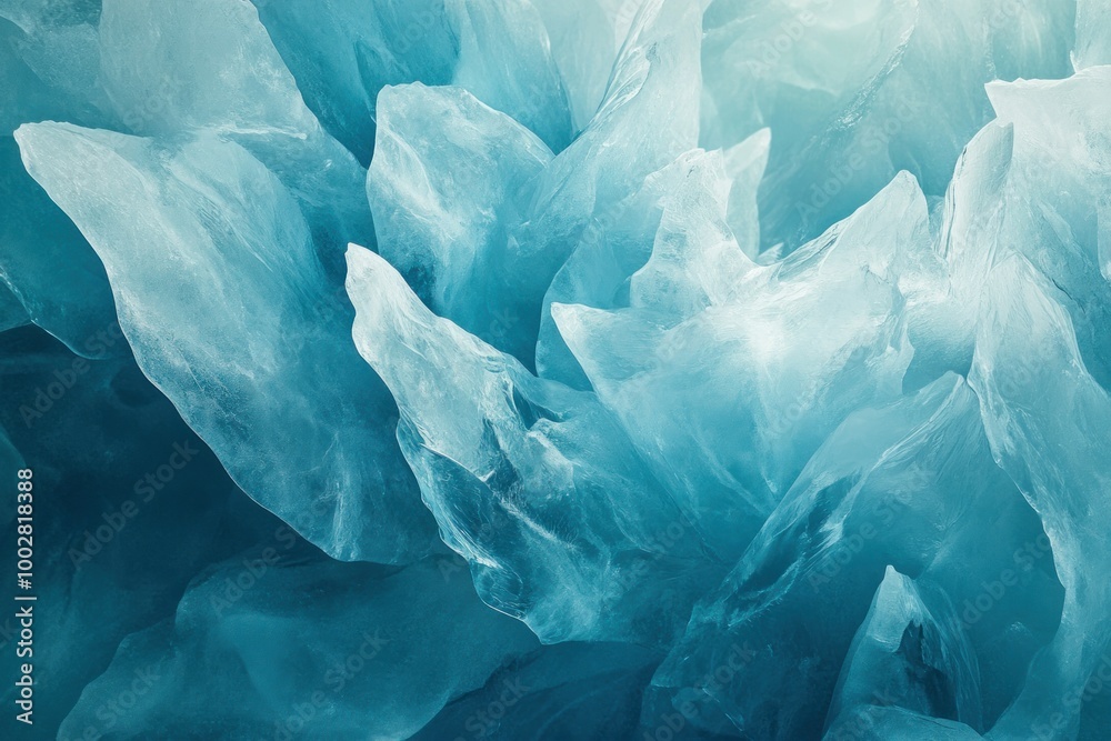 Obraz premium Captivating Abstract Ice Textures in Blue Tones