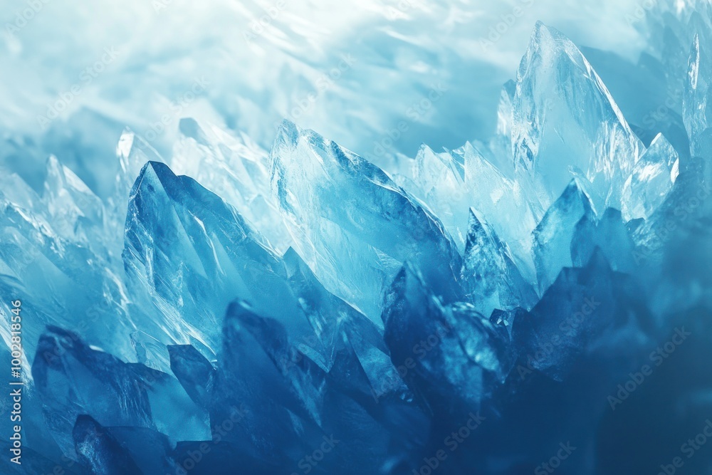 Fototapeta premium Abstract Blue Crystal Landscape Background