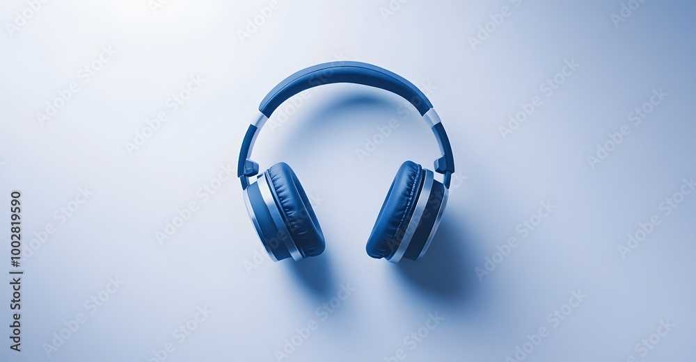 headphones on blue background