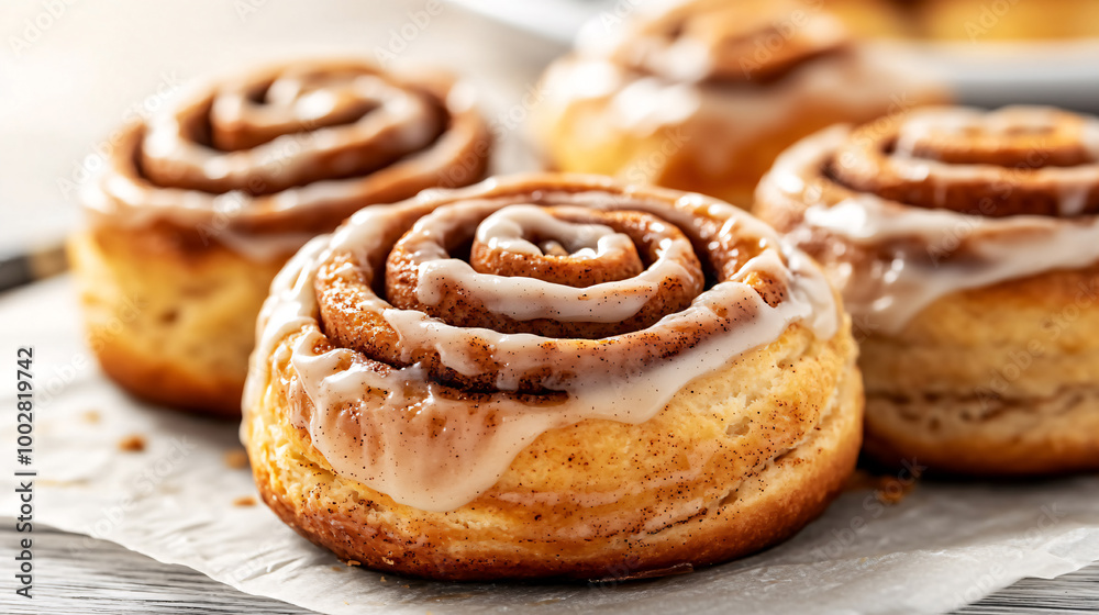 Warm freshly baked cinnamon rolls with a generous drizzle of icing. The soft, golden-brown rolls are packed with rich cinnamon flavor, making them a perfect indulgent treat. Warm freshly baked cinnamon rolls with a generous drizzle of icing. The soft, golden-brown rolls are packed with rich cinnamon flavor, making them a perfect indulgent treat.