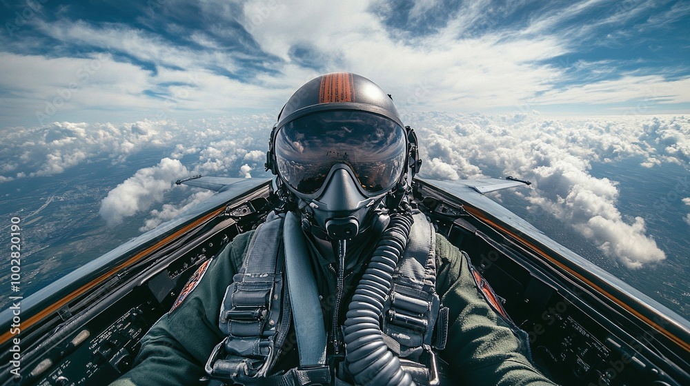 Fighter Pilot Selfie in the Clouds
