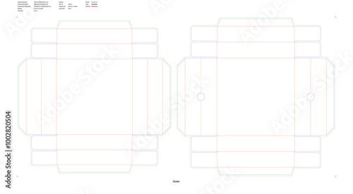 Custom dimensions boxes with lid double ears dieline 161014