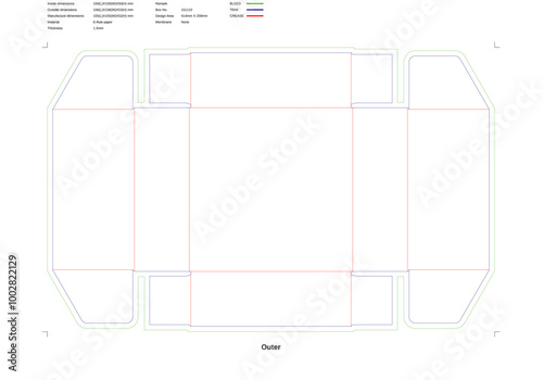 Custom dimensions double open clamshell boxes flip top dieline 151110