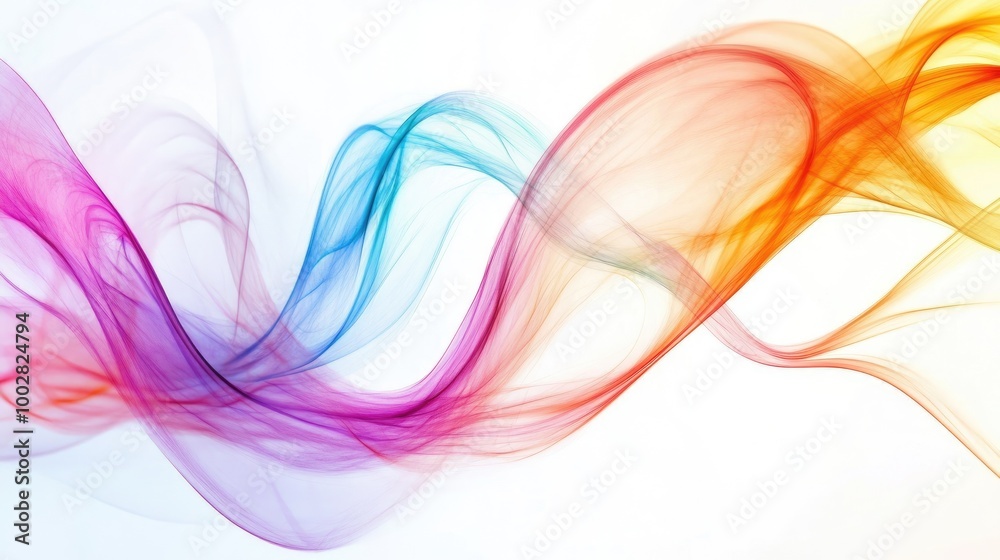 Naklejka premium Abstract swirling trails representing honesty create a stunning visual display on a pure white background, symbolizing truth and transparency