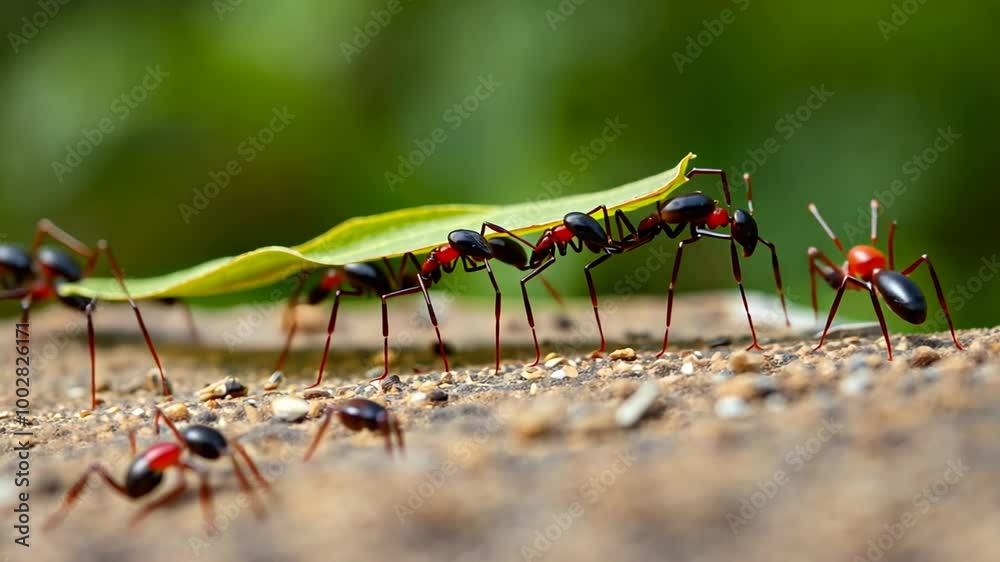 4K Ants Carrying Leaf | Insect Behavior in Tropical Forest