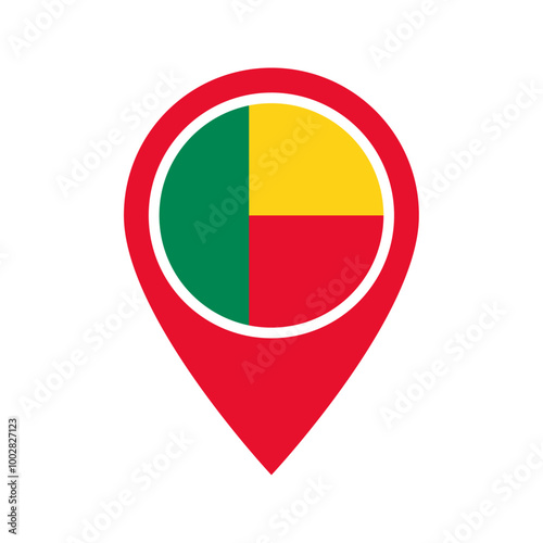 Benin flag location icon Free Download Benin flag location icon - GFXLoad