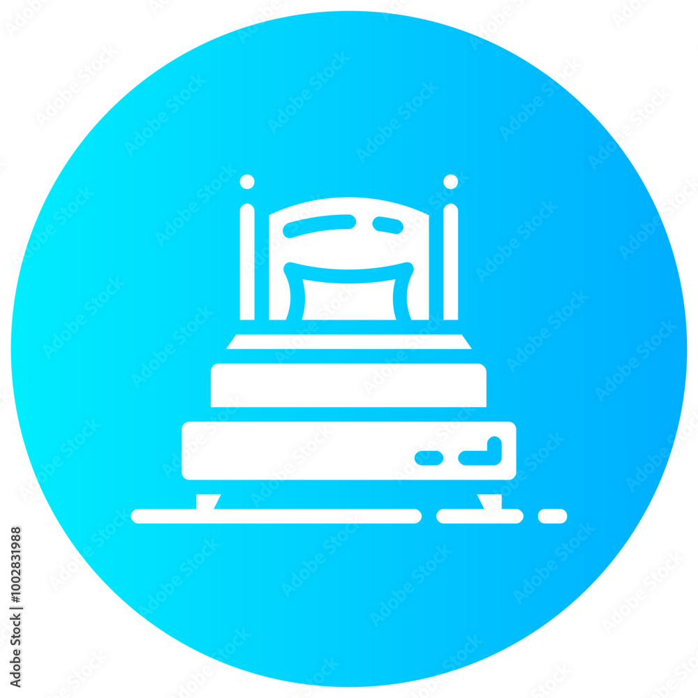 bed round glyph vector icon bed round glyph vector icon