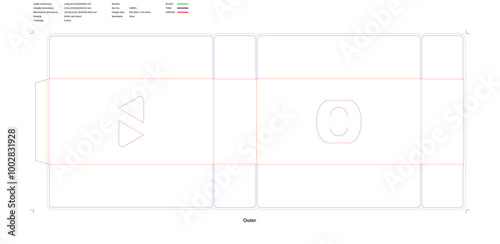 Custom dimensions tuck end boxes paper dieline 108001