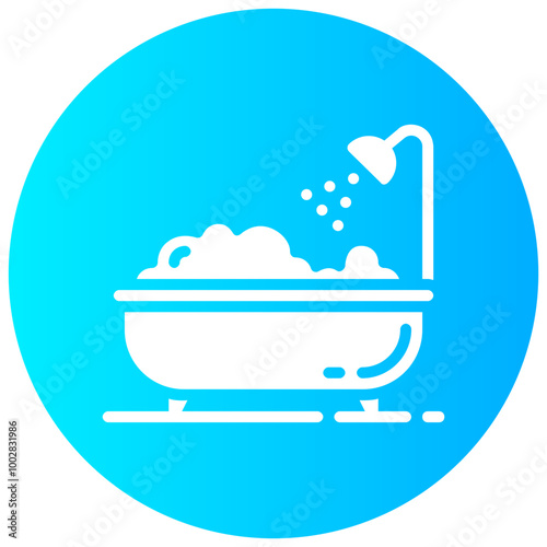 bathtub round glyph vector icon