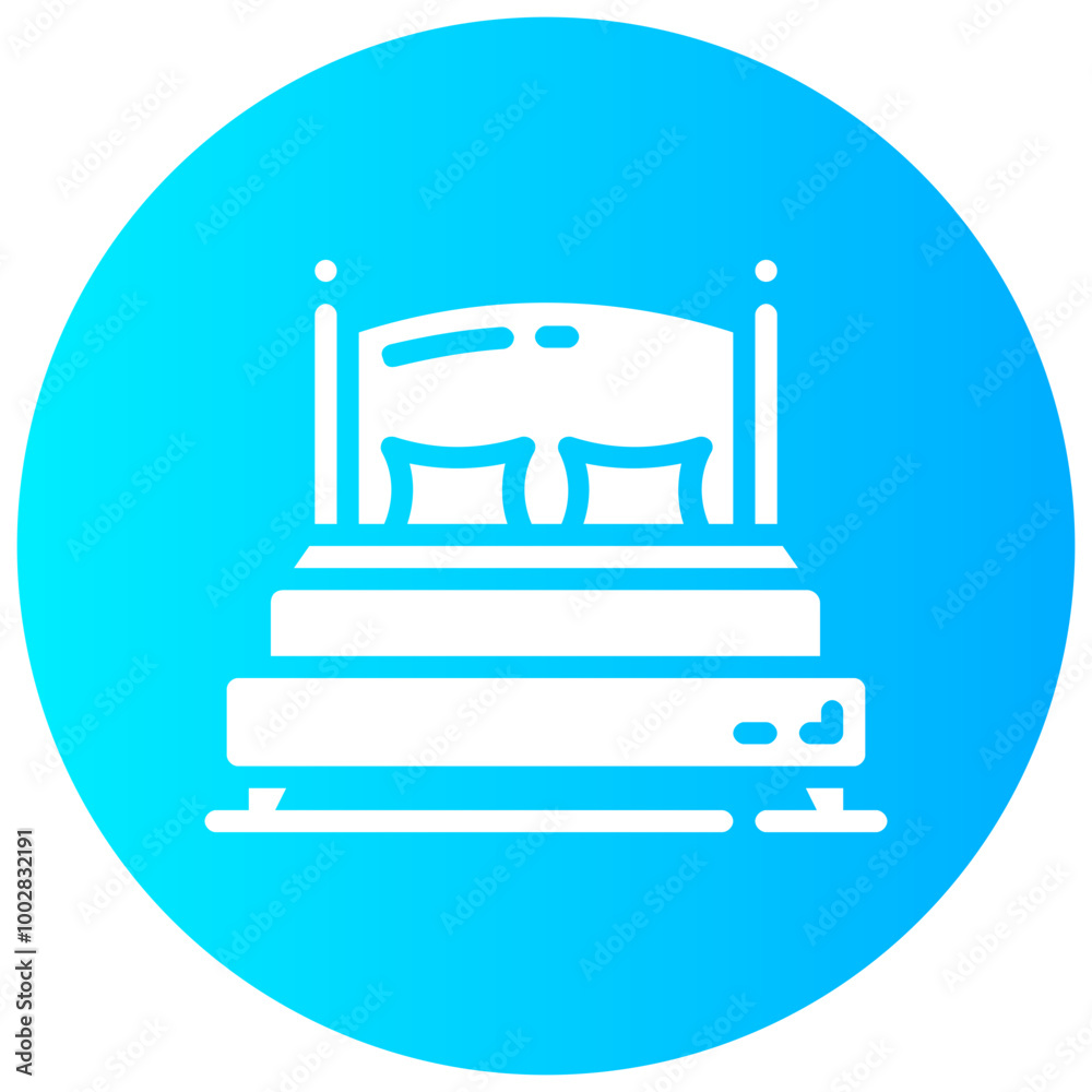 double bed round glyph vector icon double bed round glyph vector icon