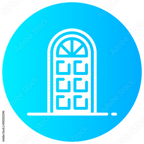 door round glyph vector icon