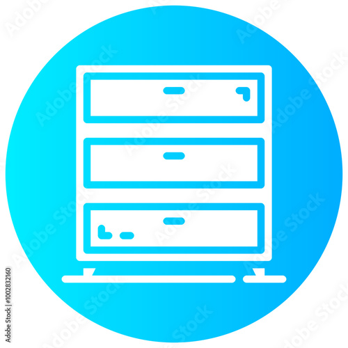 drawers round glyph vector icon