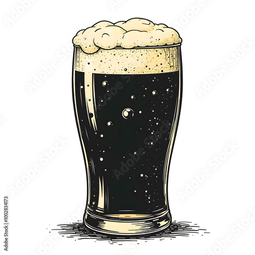 Sketch of a Pint Glass of Guinness Stout
