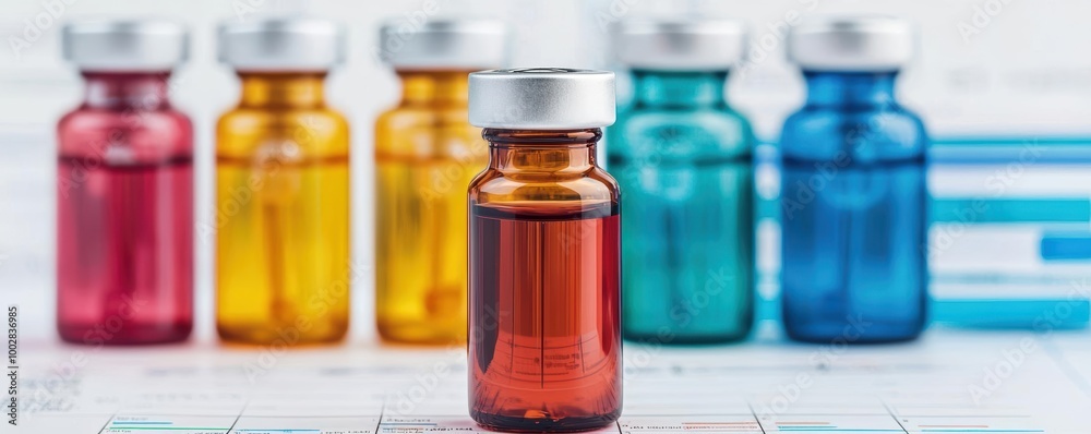 Close-up of medication bottles and IV treatment for alcohol-related liver cancer Close-up of medication bottles and IV treatment for alcohol-related liver cancer