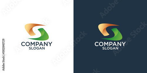 letter s abstract gradient color logo design vector