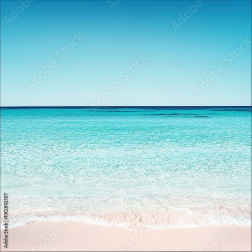 Scenic ocean view with calm turquoise waters and clear blue skies.