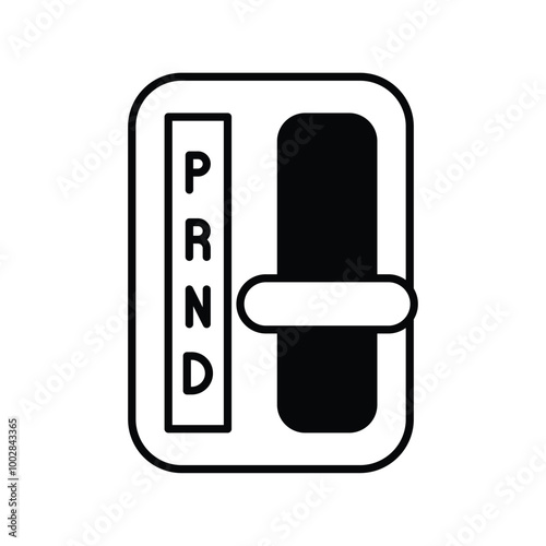 gearshift glyph icon with white background vector stock illustration