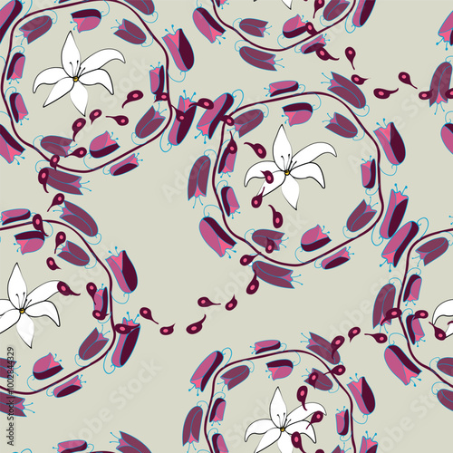 Decorative seamless pattern with floral design