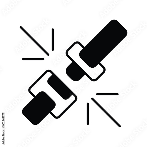 seat belt glyph icon with white background vector stock illustration