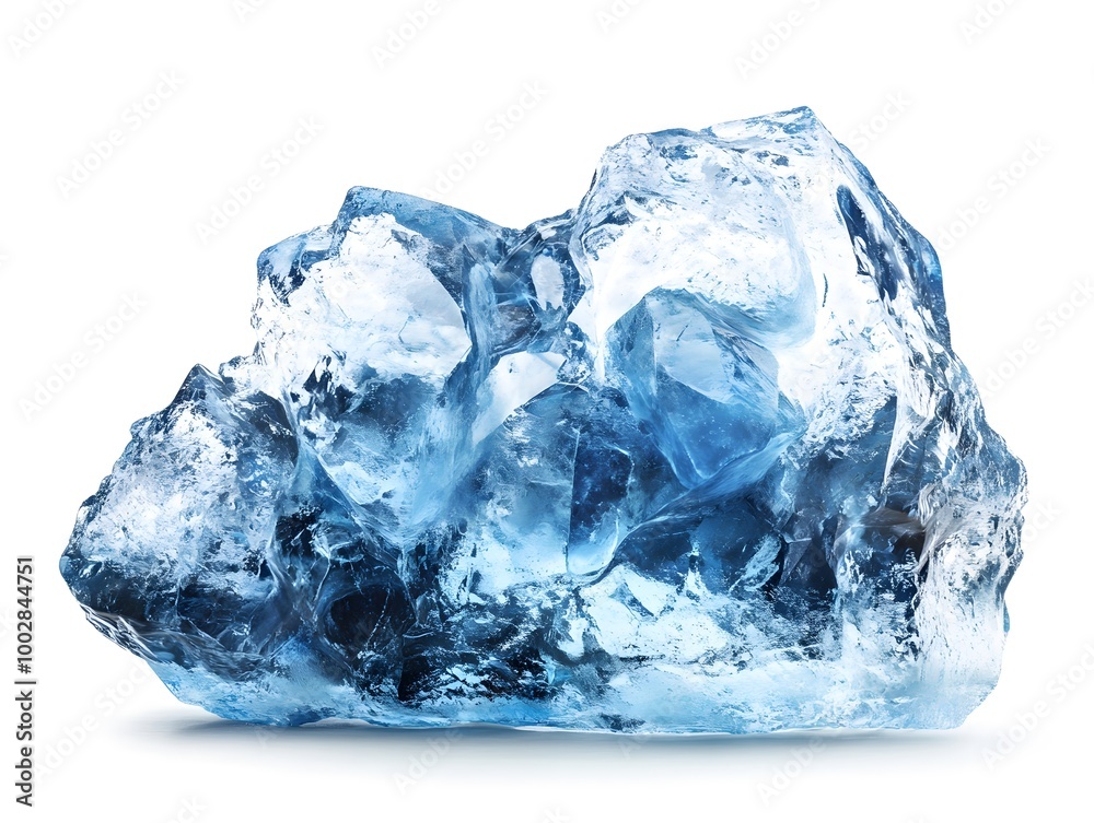 Obraz premium Beautiful Blue Ice Crystal Mineral Formation on Rocky Mountain Landscape