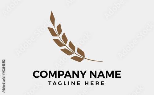 Harvesting vector logos with wheat grains. Agriculture and global farming, wheat and barley editable art and illustration.