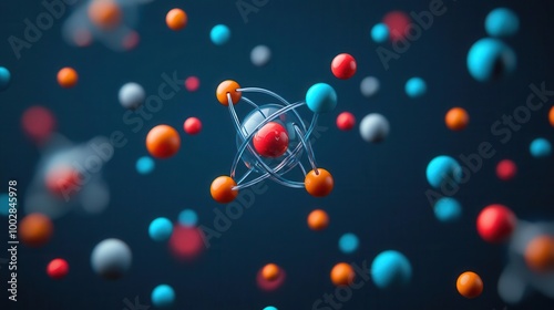 Atomic particles in motion, illustrating the second law of thermodynamics, thermodynamics, laws of energy concept