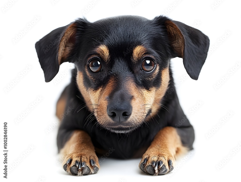 Closeup Portrait of Adorable Small Black and Brown Puppy Dog Closeup Portrait of Adorable Small Black and Brown Puppy Dog