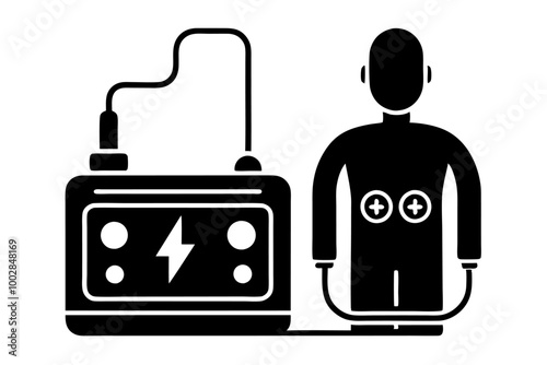 A modern electrotherapy devices  icon silhouette vector on white background.	 photo