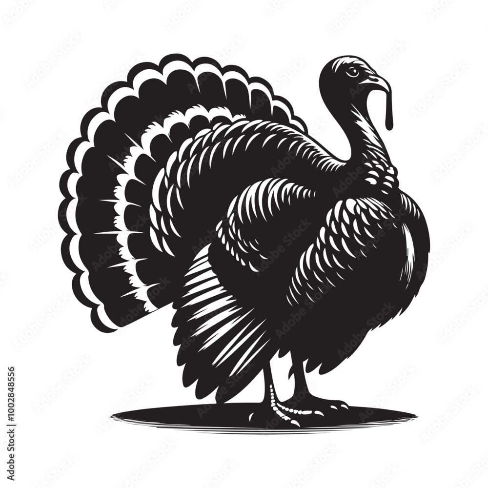 Turkey Silhouette, Stylish icon, template, background, tattoo. Print for t-shirt. Hand drawn vector illustration, Turkey black vector, isolated. Turkey Silhouette, Stylish icon, template, background, tattoo. Print for t-shirt. Hand drawn vector illustration, Turkey black vector, isolated.