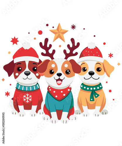 Christmas Cute Puppy Clipart