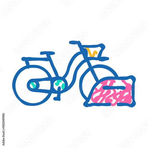 bicycle parking doodle icon sketch vector. bicycle parking sign. isolated symbol illustration