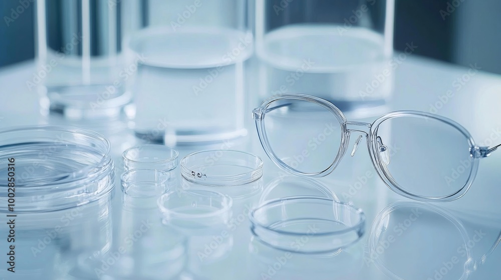 A picture showing glasses, lenses, and contact lenses. A picture showing glasses, lenses, and contact lenses.