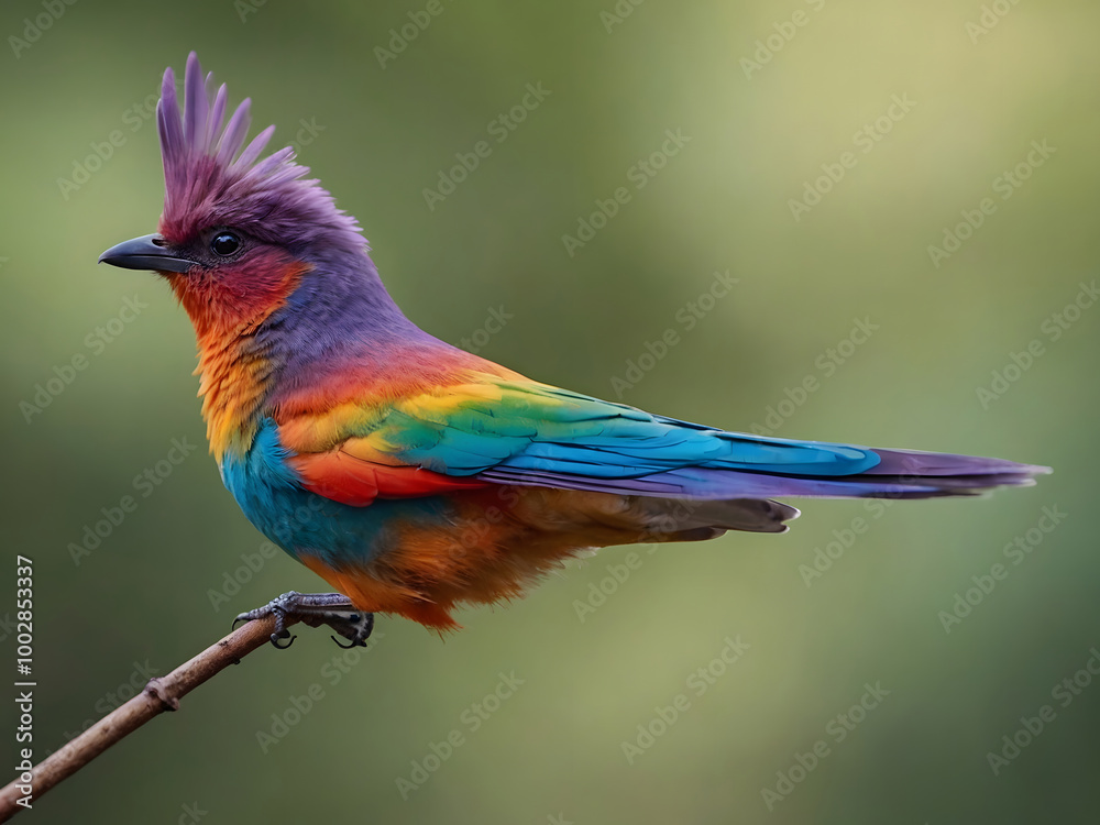 Obraz premium Beautiful colorful cute bird, Generative Ai