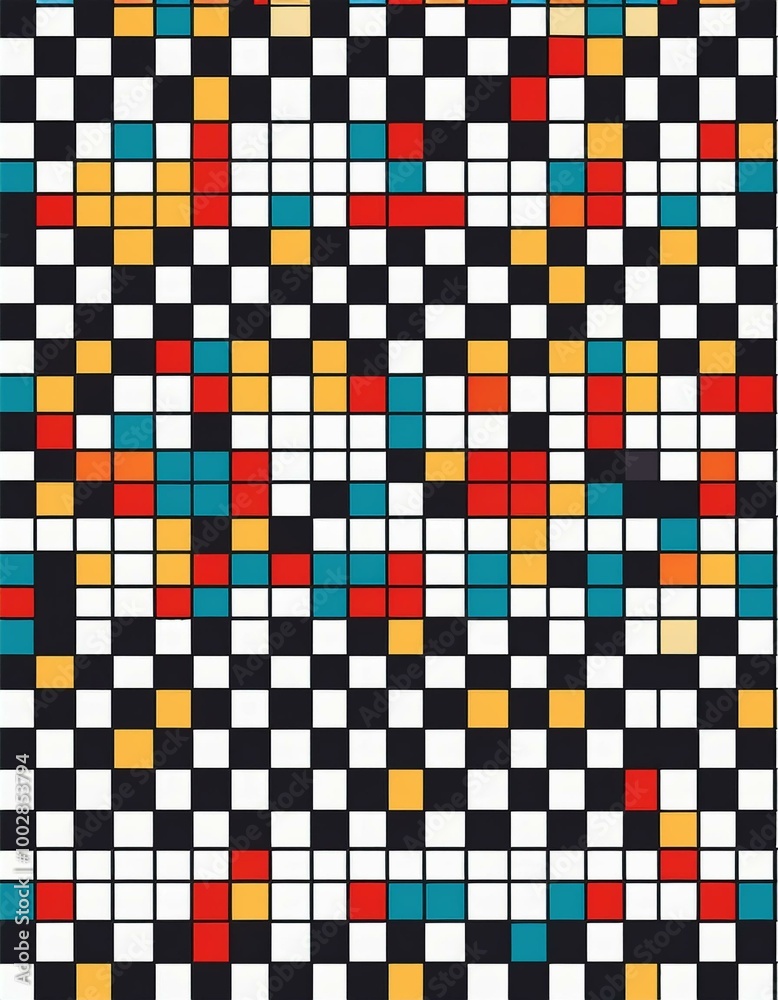 Fototapeta premium Colorful checkered pattern