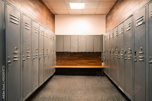Obraz na płótnie Taquillas individuales en el colegio, instituto, gimnasio, viaje, maletas w salonie