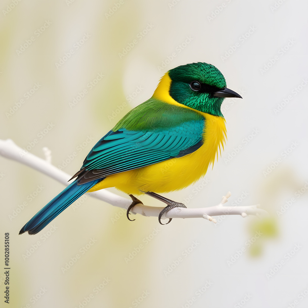 Fototapeta premium Beautiful colorful cute bird, Generative Ai
