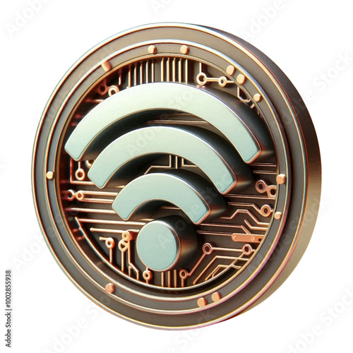 3d Wi-Fi icon in circle