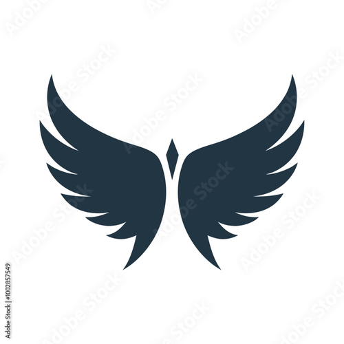 Angel wings silhouette vector illustration